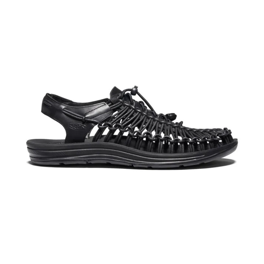 Outlet Men'S Uneek Premium Leather | Black Men Sandals