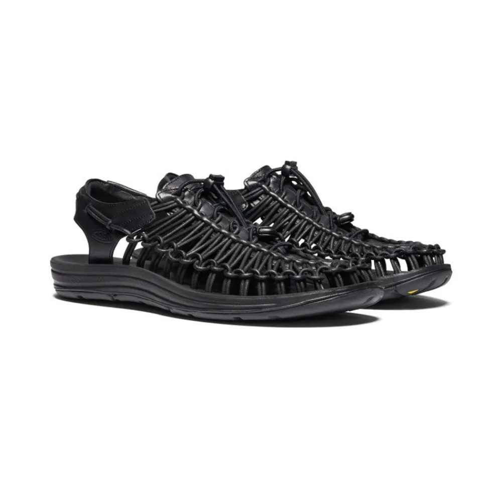 Outlet Men'S Uneek Premium Leather | Black Men Sandals