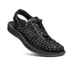 Outlet Men'S Uneek Premium Leather | Black Men Sandals
