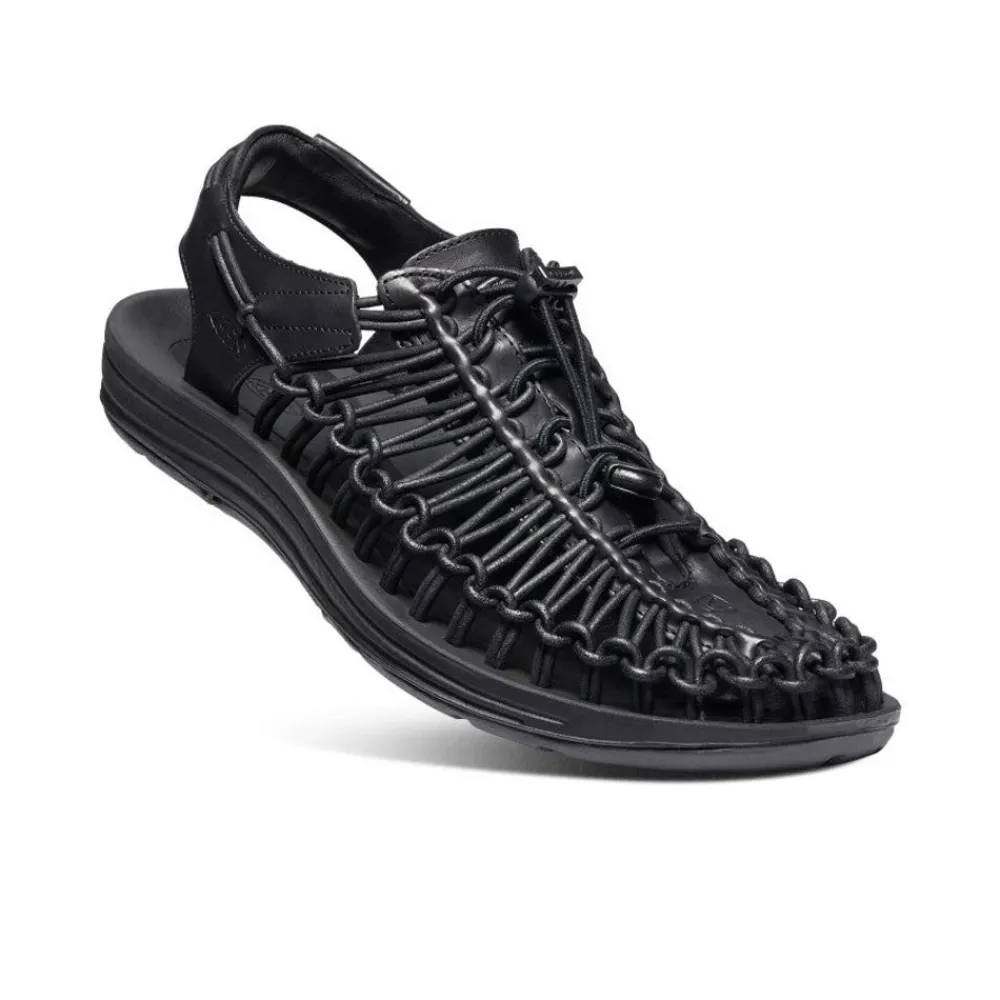 Outlet Men'S Uneek Premium Leather | Black Men Sandals