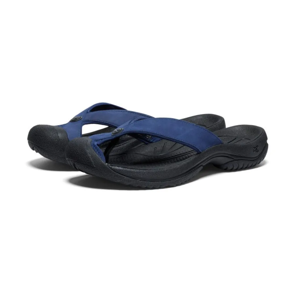 Fashion Men'S Waimea Leather Flip-Flop | Naval Academy/Black Men Slip-Ons