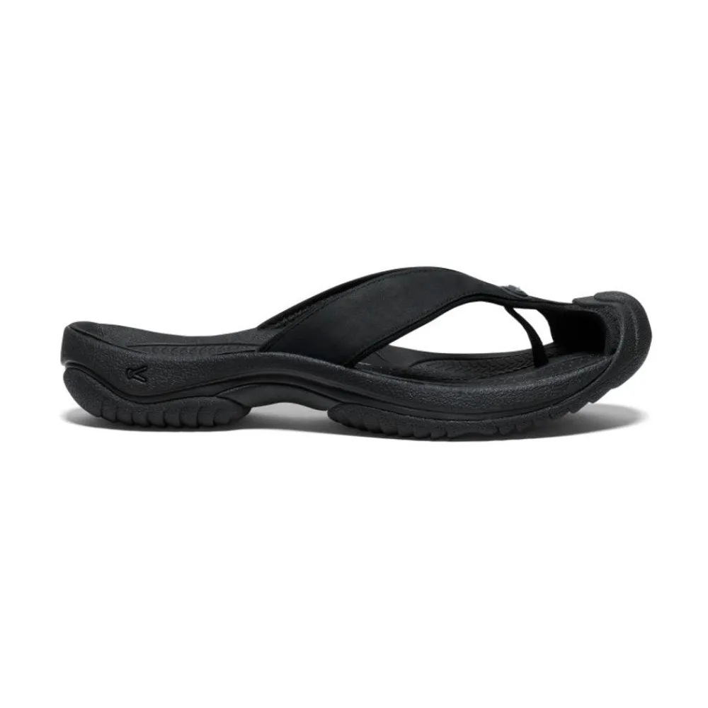 Discount Men'S Waimea Leather Flip-Flop | Black/Black Men Slip-Ons