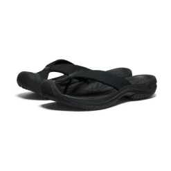 Discount Men'S Waimea Leather Flip-Flop | Black/Black Men Slip-Ons