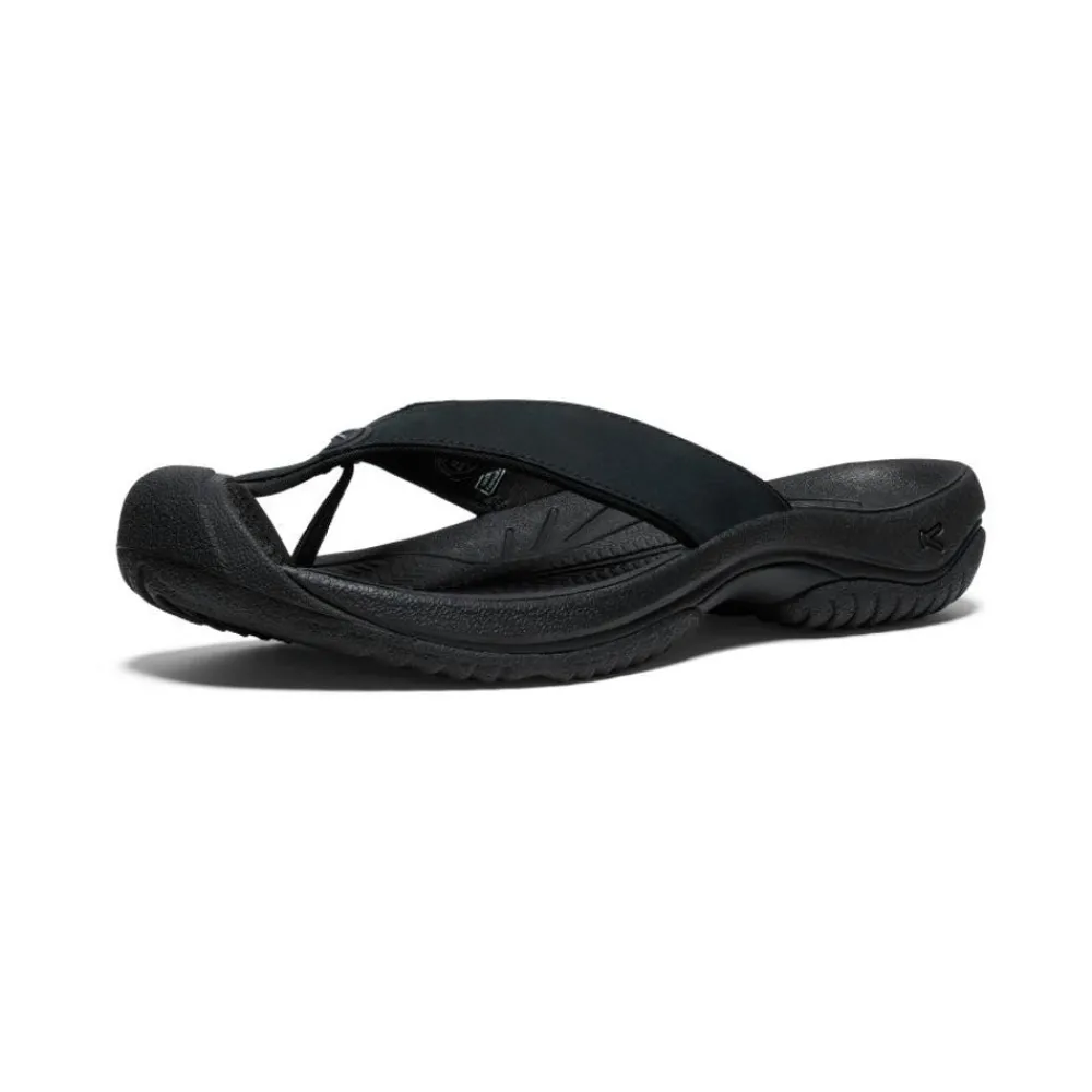 Discount Men'S Waimea Leather Flip-Flop | Black/Black Men Slip-Ons