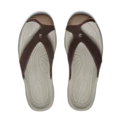 Clearance Men'S Waimea Leather Flip-Flop | Java/Plaza Taupe Men Slip-Ons