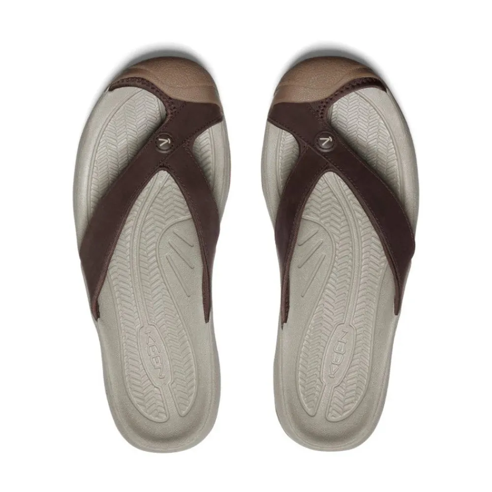 Clearance Men'S Waimea Leather Flip-Flop | Java/Plaza Taupe Men Slip-Ons