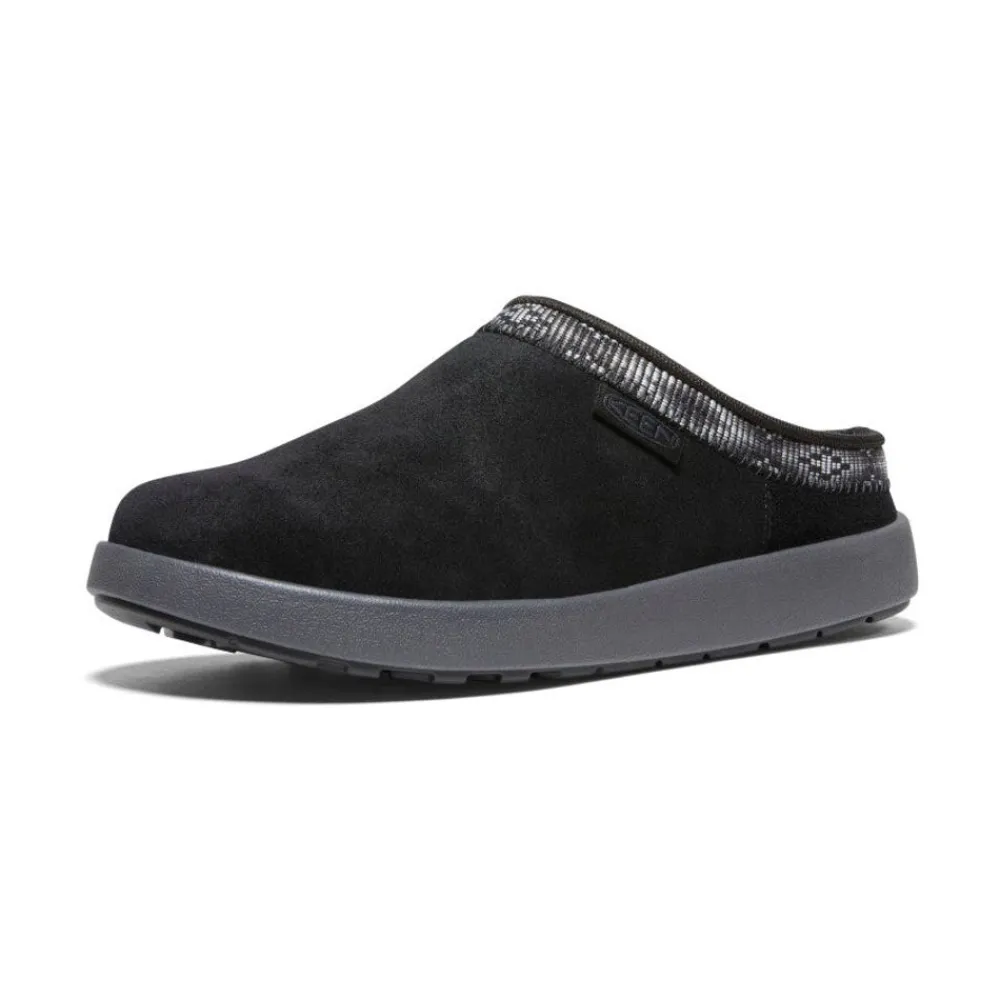 New Women'S Elle Suede Mule | Black/Magnet Women Slip-Ons