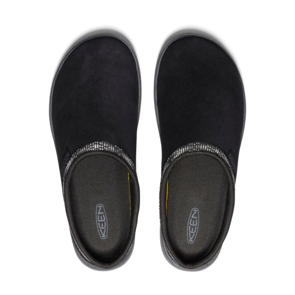 New Women'S Elle Suede Mule | Black/Magnet Women Slip-Ons