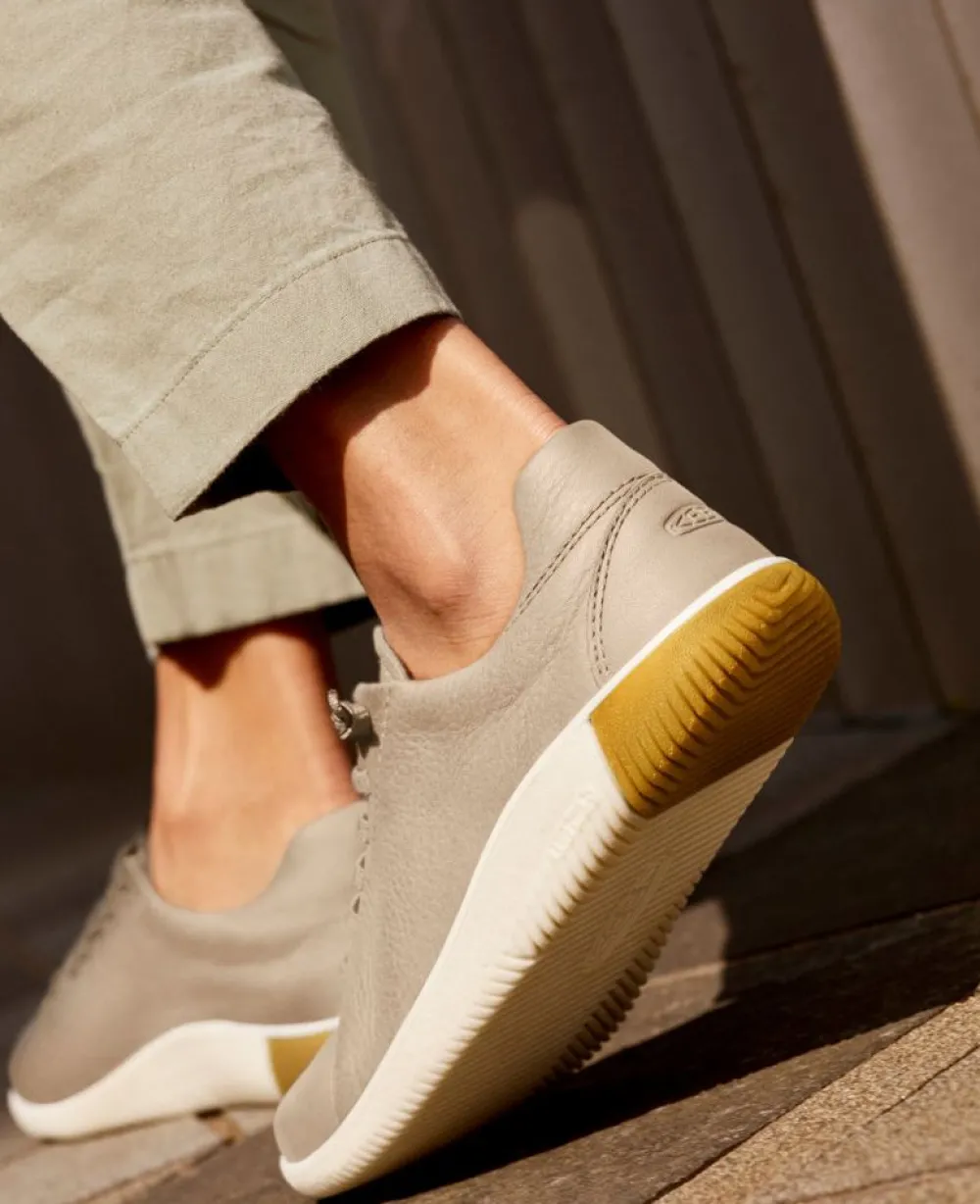 Fashion Women'S Knx Leather Sneaker | Safari/Star White Women Slip-Ons