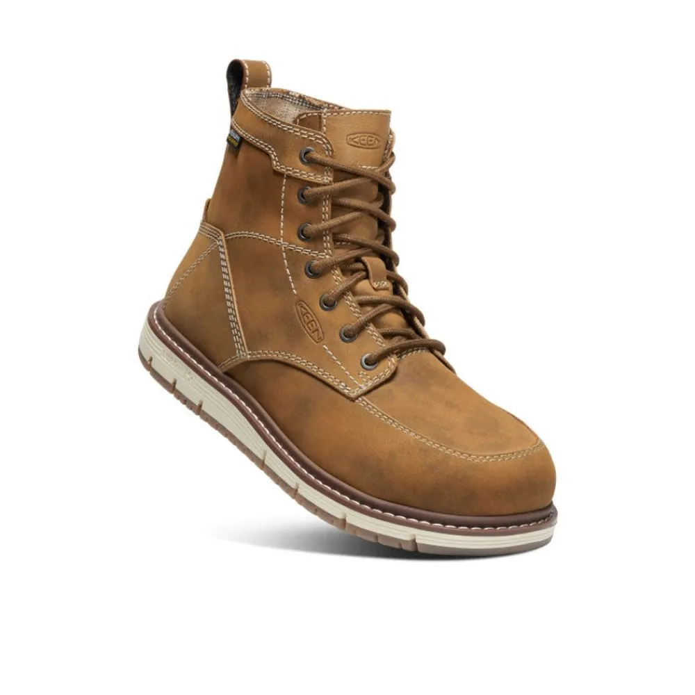 Fashion Women'S San Jose 6" Waterproof Boot (Aluminum Toe) | Almond/Gum Women Work Boots & Shoes