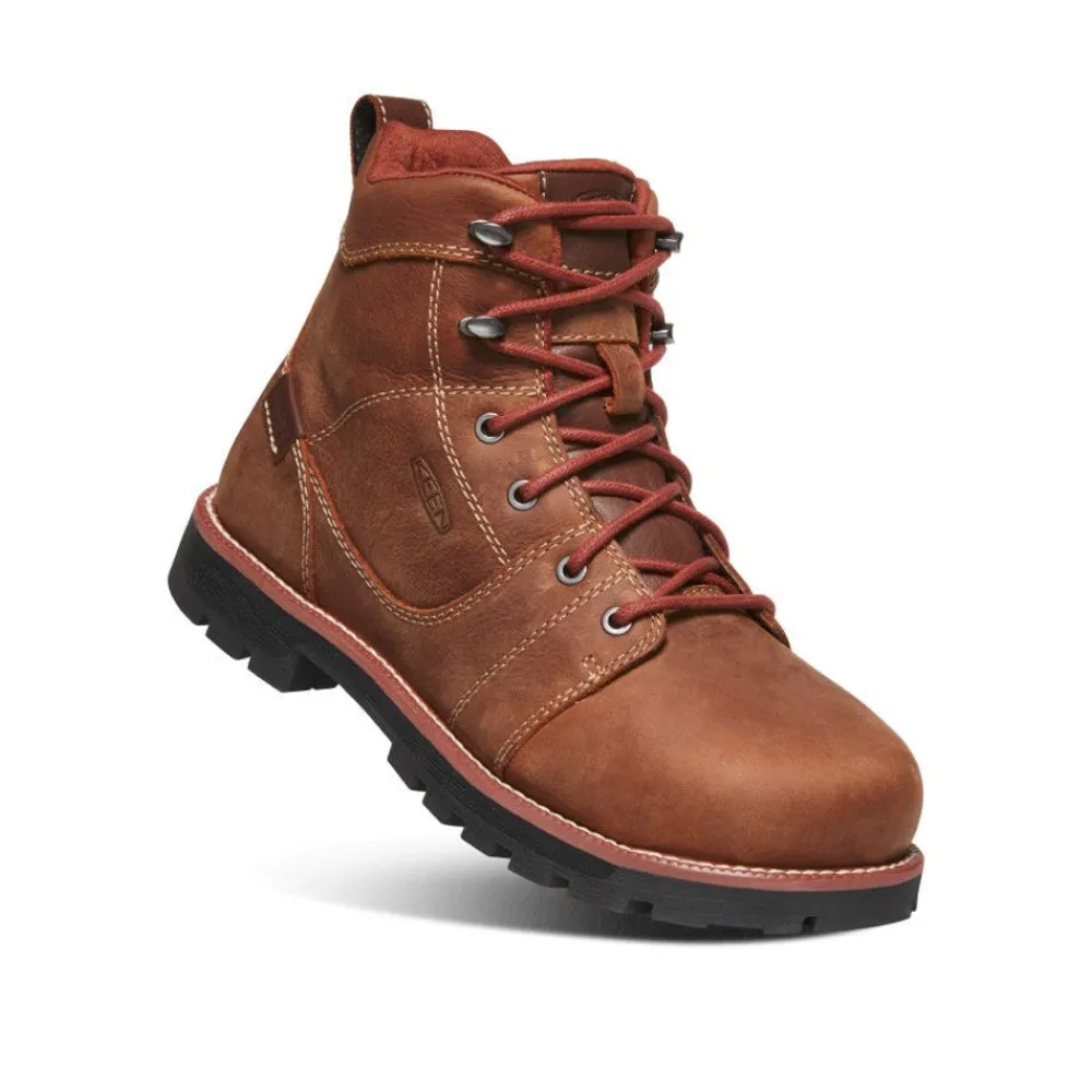 Fashion Women'S Seattle 6" Waterproof Boot (Aluminum Toe) | Gingerbread/Black Women Work Boots & Shoes