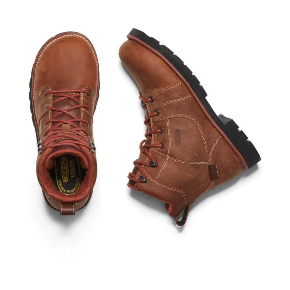 Fashion Women'S Seattle 6" Waterproof Boot (Aluminum Toe) | Gingerbread/Black Women Work Boots & Shoes