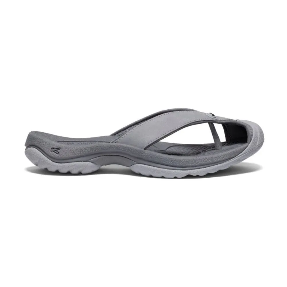 Fashion Women'S Waimea Leather Flip-Flop | Alloy/Black Women Slip-Ons