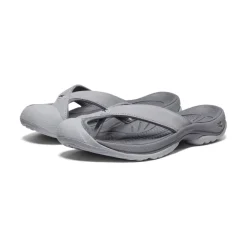 Fashion Women'S Waimea Leather Flip-Flop | Alloy/Black Women Slip-Ons