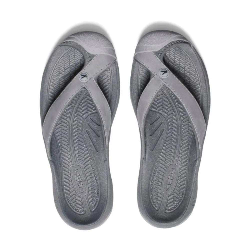 Fashion Women'S Waimea Leather Flip-Flop | Alloy/Black Women Slip-Ons