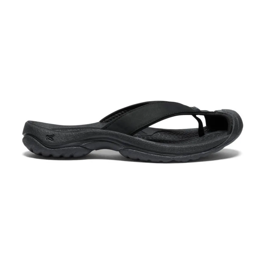 Discount Women'S Waimea Leather Flip-Flop | Black/Black Women Slip-Ons
