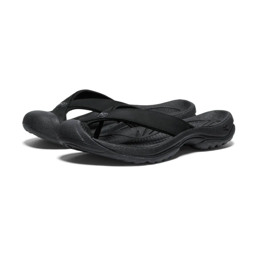 Discount Women'S Waimea Leather Flip-Flop | Black/Black Women Slip-Ons